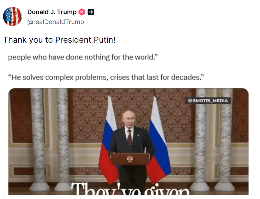 皇冠信用网怎么代理
_特朗普无缘诺奖皇冠信用网怎么代理
,普京发声:如果他真能搞定中东,那将是历史性时刻