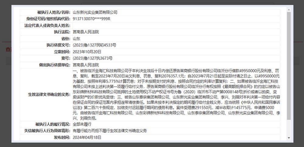 俄罗斯青年足球联赛A U19
_临商银行年内两次票据逾期俄罗斯青年足球联赛A U19
,数千万股权遭司法冻结,股东现失信被执行人